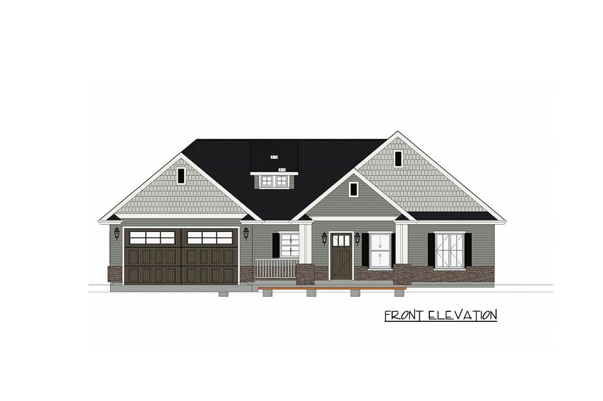 Plan 744512ABR: Craftsman Ranch House Plan with Split Beds, Home Office, and Open Layout - Image #7 - Craftsman, Mountain, New American, Ranch, Traditional