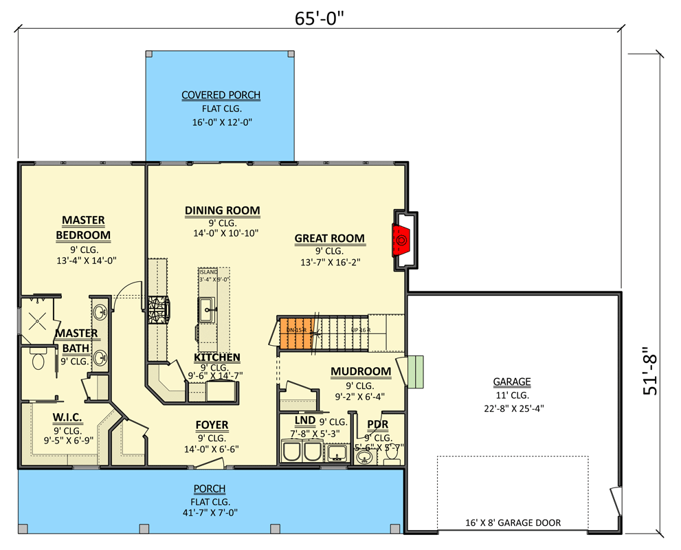 Plan 911059JVD: Three-Bedroom Farmhouse Plan with Spacious Porches - Floor Plan - Main Level - Farmhouse, Southern