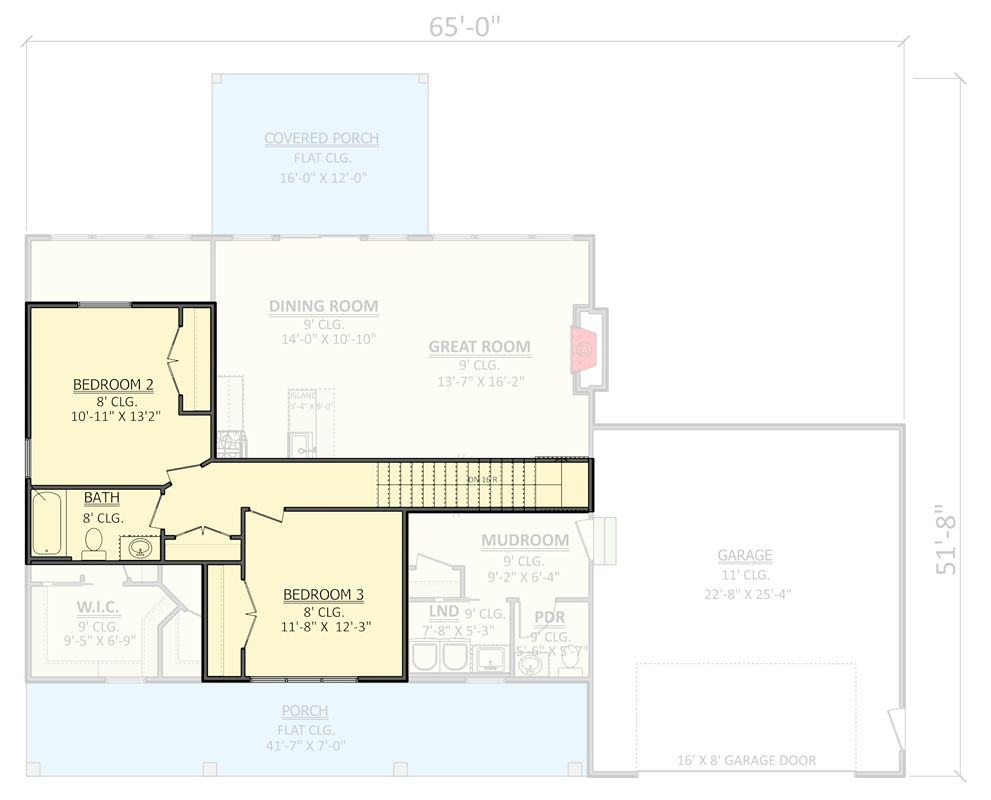 Plan 911059JVD: Three-Bedroom Farmhouse Plan with Spacious Porches - Floor Plan - 2nd Floor - Farmhouse, Southern