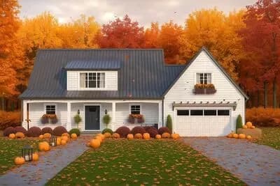 Three-Bedroom Farmhouse Plan with Spacious Porches