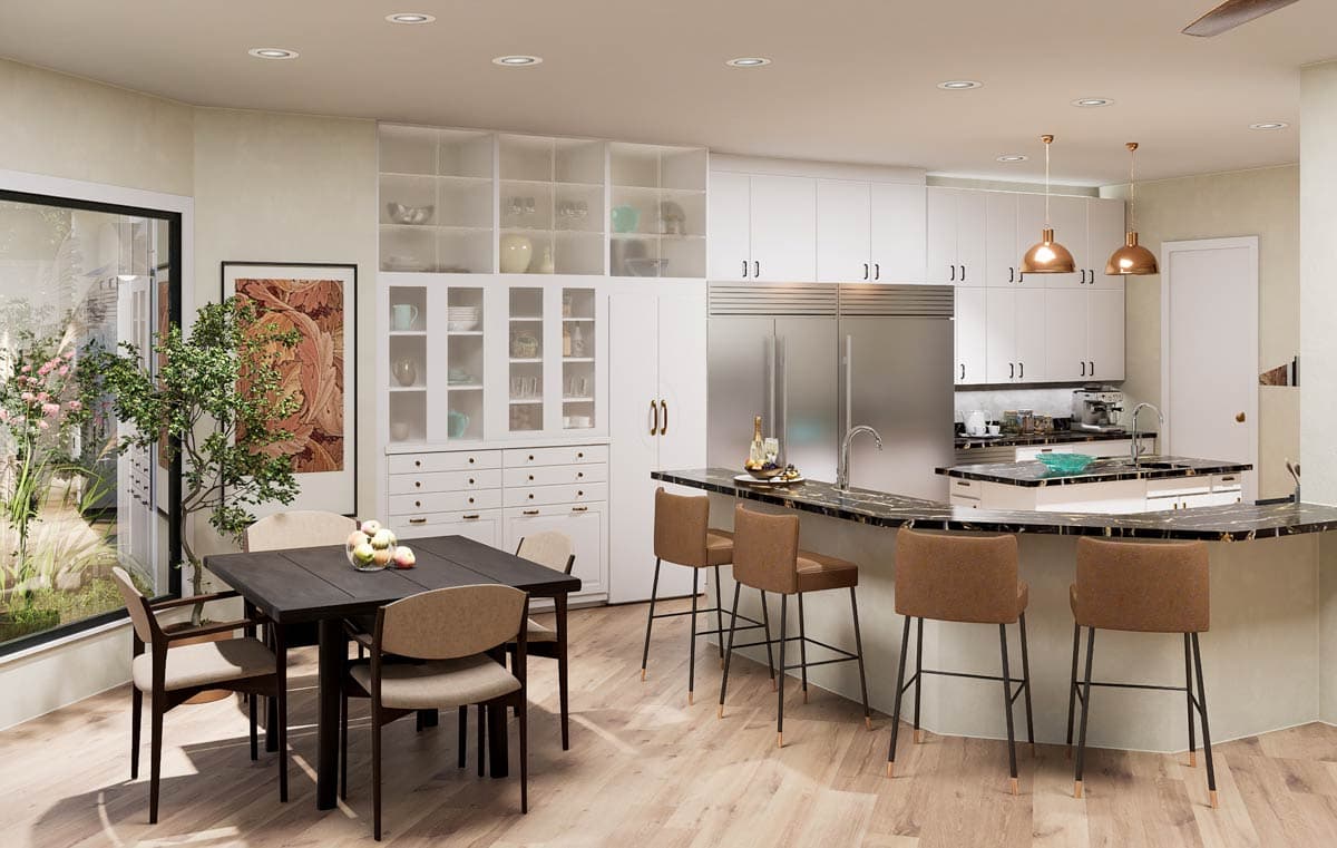 Plan 36711TX: Modern Two-Story House Plan with Floating Buffet and Media Room - Image #9 - Contemporary, Modern