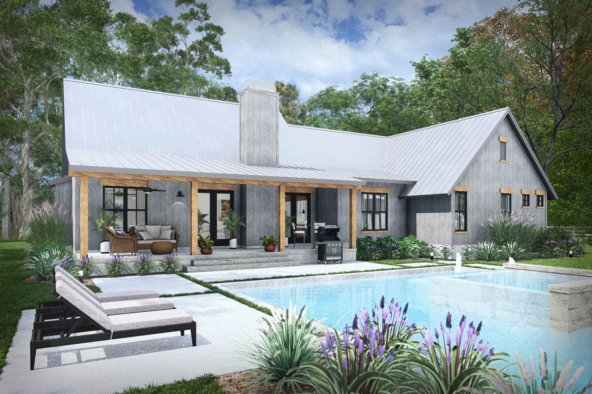 Plan 16943WG: 3-Bed Hill Country Farmhouse with Bonus Room Over Garage - 2256 Sq Ft - Image #8 - Country, Farmhouse, Hill Country, Mountain, Ranch