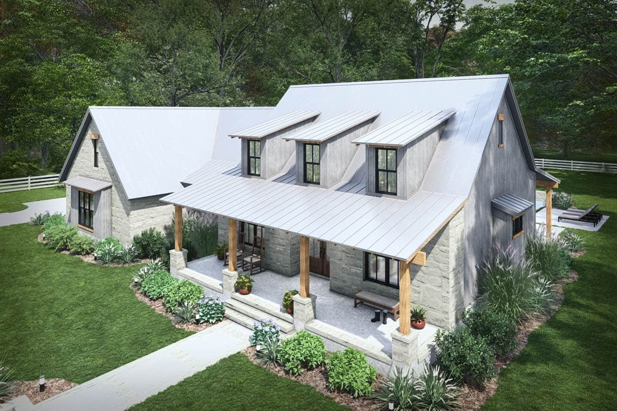 Plan 16943WG: 3-Bed Hill Country Farmhouse with Bonus Room Over Garage - 2256 Sq Ft - Image #14 - Country, Farmhouse, Hill Country, Mountain, Ranch