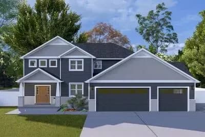 Spacious 5-Bedroom Craftsman House Plan with Office and Attached Apartment