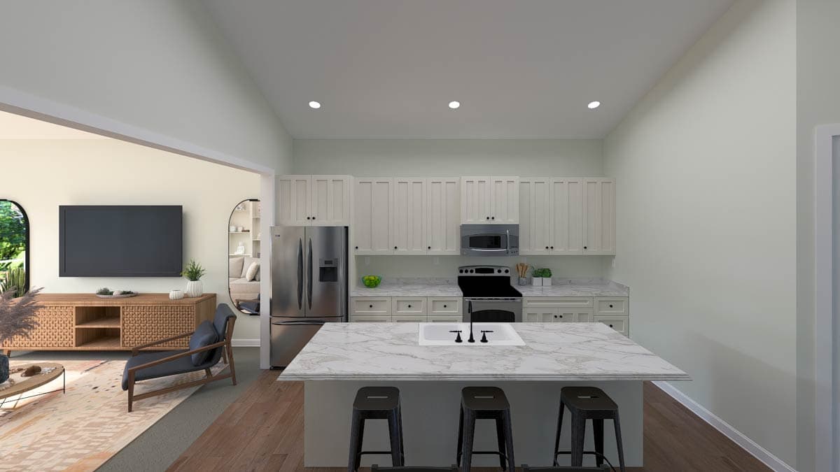 Plan 61653UT: 2-Bed Barndominium Plan with RV and Boat Garage - Image #10 - Barndominium, Country
