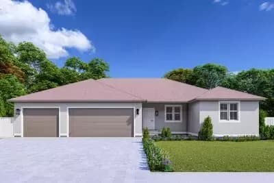Modern Ranch Plan with Stylish 3-Car Garage