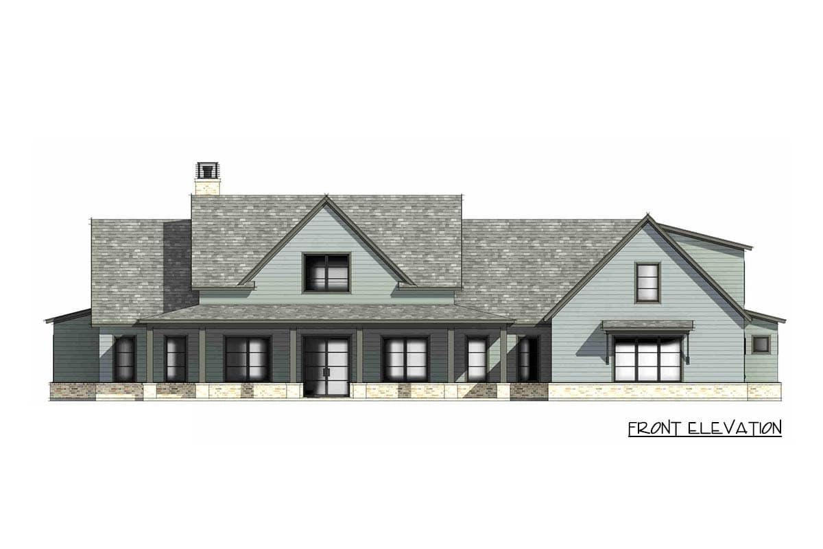Plan 818177JSS: Spacious Modern Farmhouse Plan with Bonus Room and Expansive Porches - Image #6 - Farmhouse, Modern Farmhouse, Ranch