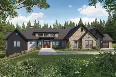 Luxury Hill Country House Plan with Outdoor Kitchen and Elevator