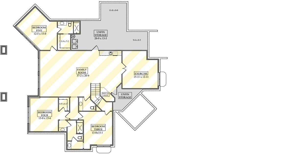 Plan 95299RW: Expansive Contemporary Mountain House Plan with Angled 4-Car Garage - Floor Plan - Optional Lower Level - Contemporary, Mountain, Prairie, Transitional