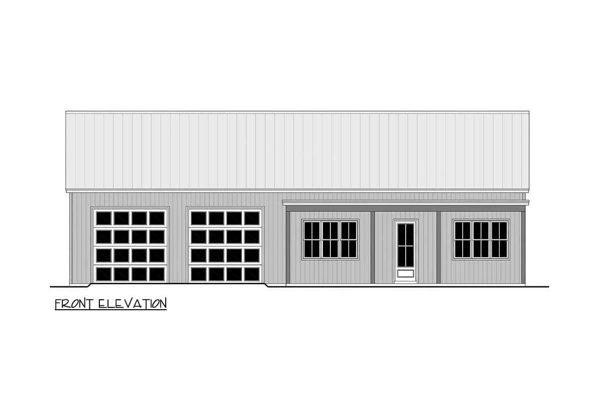 Plan 52012HZ: Modern 2-Bedroom Barndominium House Plan with Expansive 4-Car Garage - Image #5 - Barndominium, Cottage, Modern, Modern Farmhouse