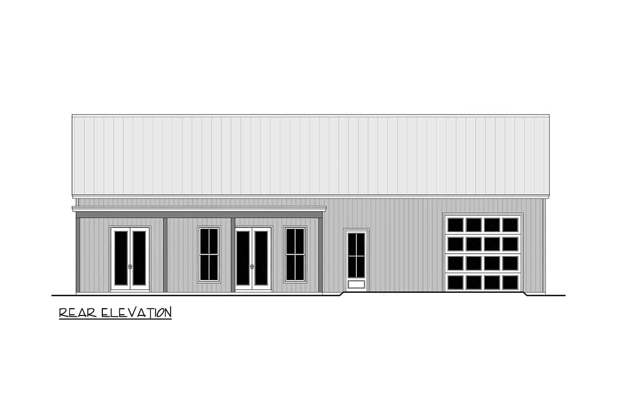 Plan 52012HZ: Modern 2-Bedroom Barndominium House Plan with Expansive 4-Car Garage - Image #7 - Barndominium, Cottage, Modern, Modern Farmhouse