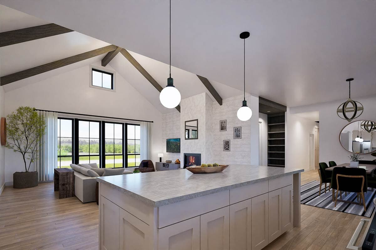 Plan 470312REY: Spacious Modern Farmhouse Plan with 3-Car Garage and Outdoor Kitchen - Image #9 - Farmhouse, Modern Farmhouse
