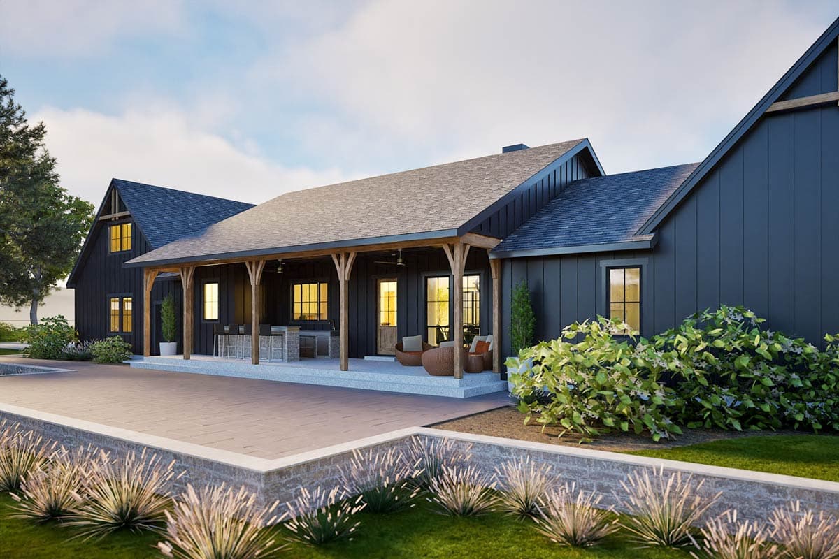 Plan 470312REY: Spacious Modern Farmhouse Plan with 3-Car Garage and Outdoor Kitchen - Image #5 - Farmhouse, Modern Farmhouse