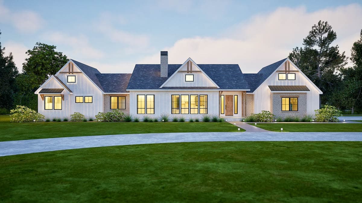 Plan 470312REY: Spacious Modern Farmhouse Plan with 3-Car Garage and Outdoor Kitchen - Image #6 - Farmhouse, Modern Farmhouse
