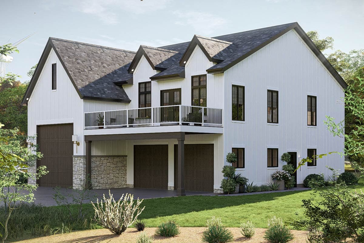 Plan 623543DJ: Modern Farmhouse Carriage House Plan with RV Garage and Upstairs Living - Image #6 - Carriage, Modern Farmhouse, New American