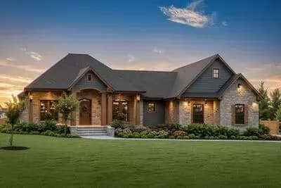 Southern House Plan with Bonus Room and Split Bedroom Design
