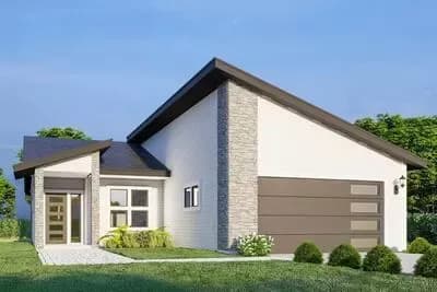 Modern Split-Bedroom Ranch House Plan with Vaulted Great Room