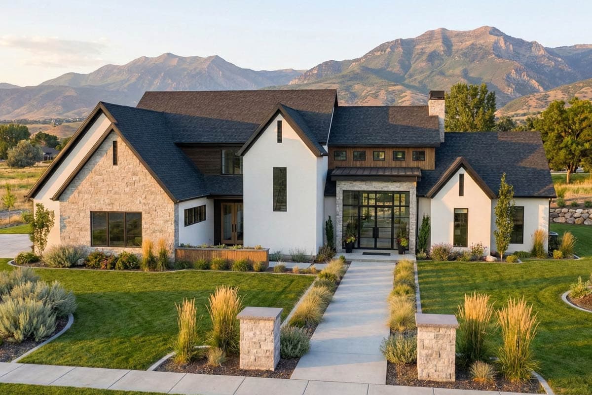 Plan image - 623545DJ:Modern Scandinavian 4-Bed House Plan with Courtyard and Main-Level Master