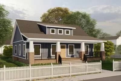 Craftsman House Plan with 3 Beds, Split Layout, and Vaulted Living