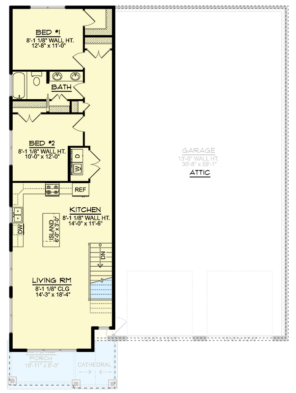 Plan 135377GRA: Two-Story  Craftsman with RV Garage and Home Office - Floor Plan - 2nd Floor - Craftsman, New American