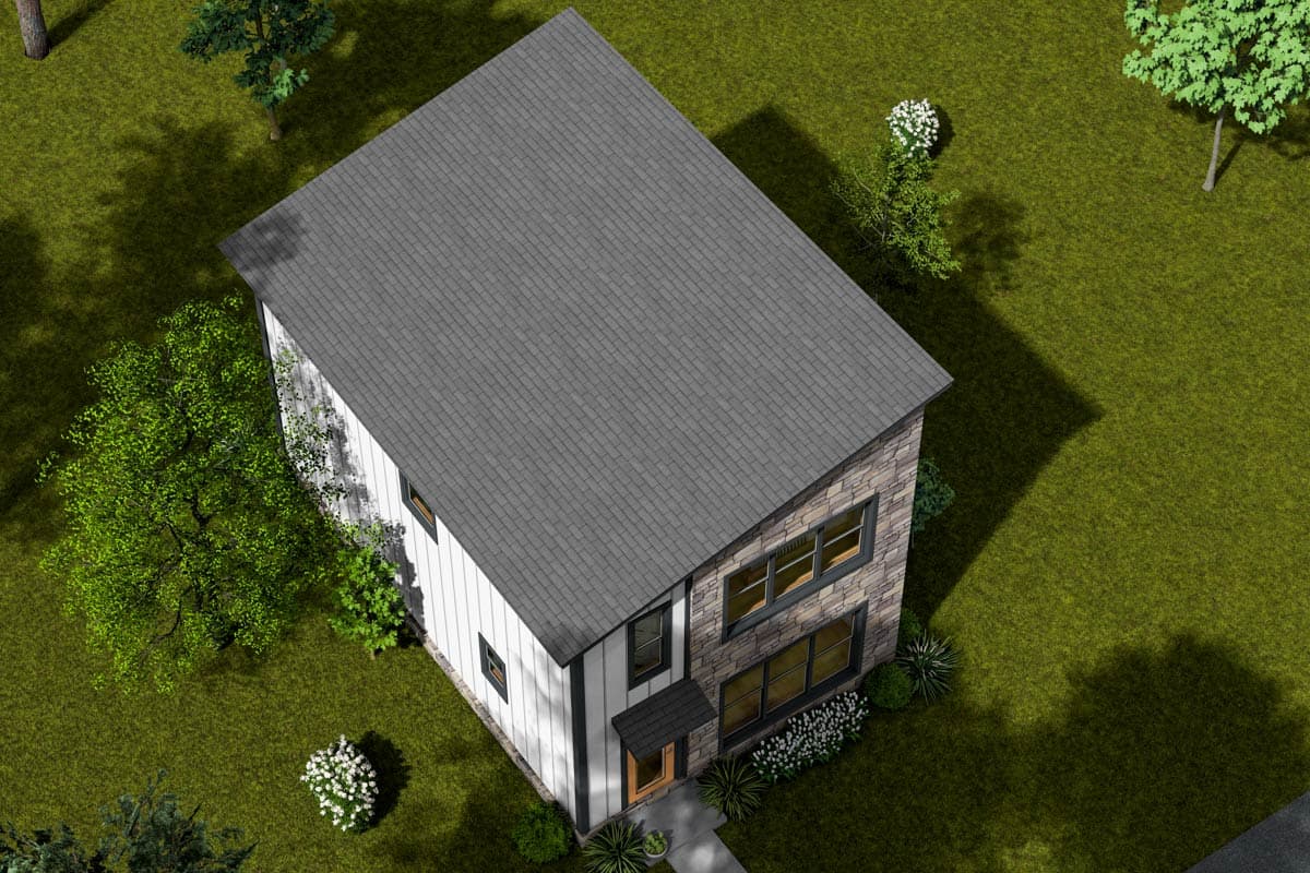 Plan 52463WM: Sleek Modern 3 Bed House Plan with Upstairs Master Suite - Image #7 - Contemporary, Modern