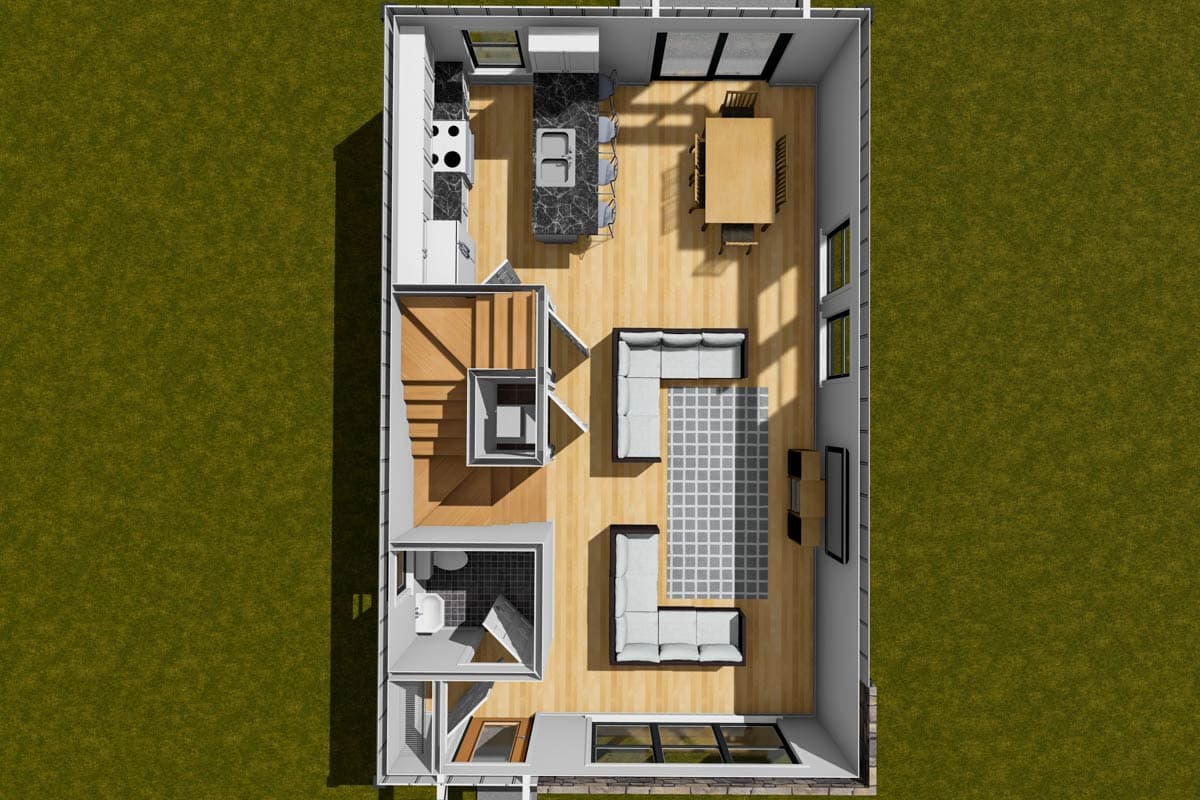 Plan 52463WM: Sleek Modern 3 Bed House Plan with Upstairs Master Suite - Image #8 - Contemporary, Modern