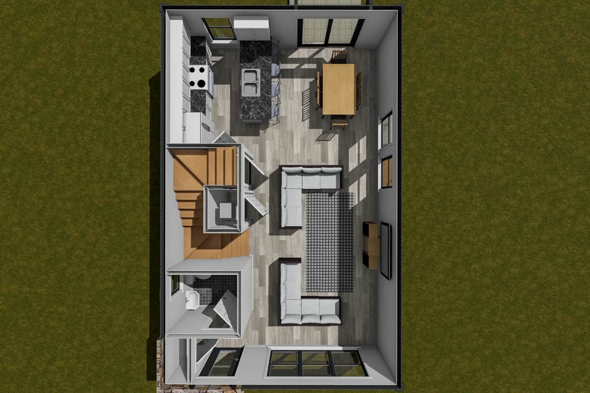 Plan 52465WM: Contemporary 3 Bed Plan with Upstairs Laundry and Master Suite - Image #6 - Contemporary, Traditional