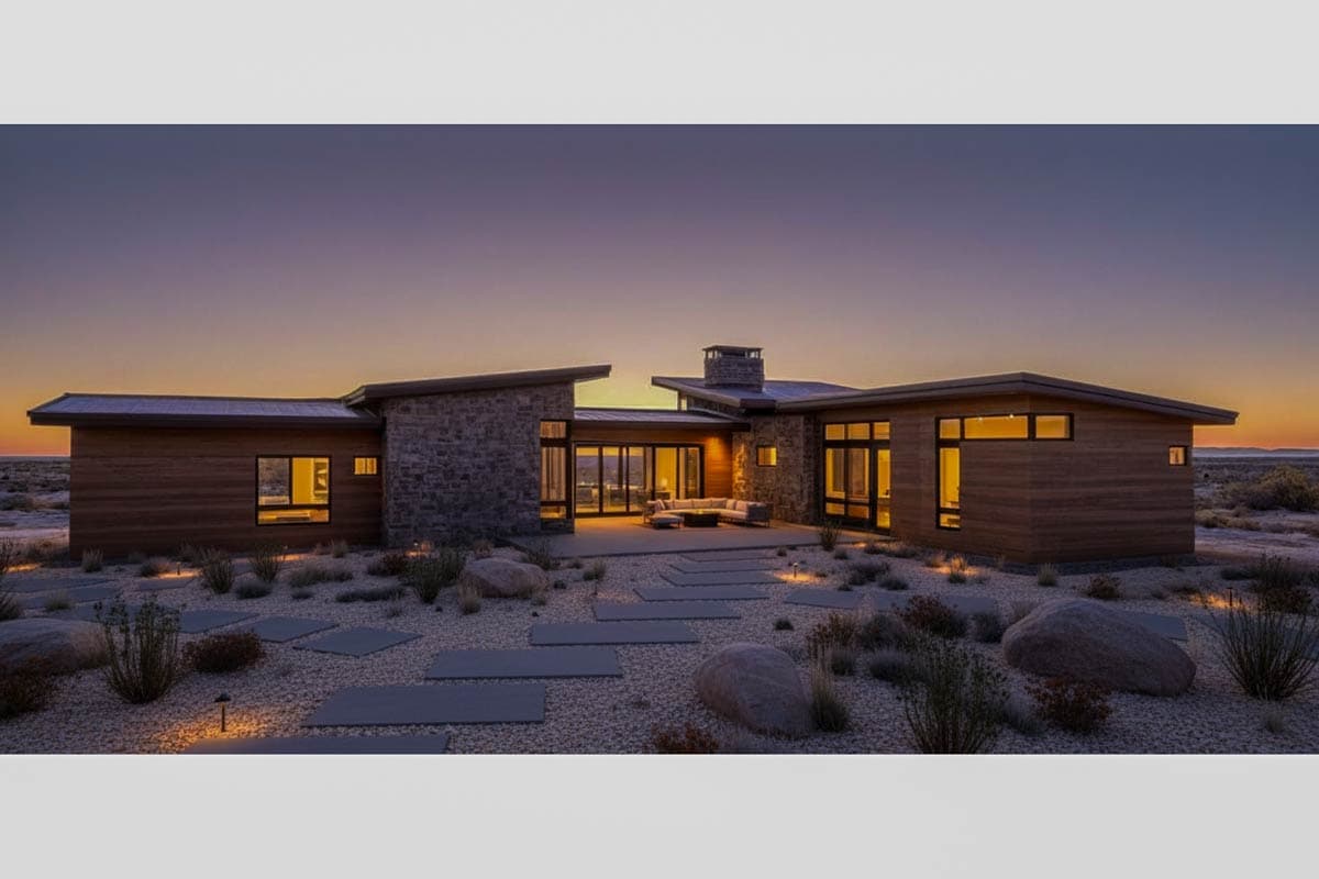 Plan 54252HU: Luxury Modern 3-Bed House Plan with Central Courtyard and Game Room - Image #6 - Contemporary, Modern