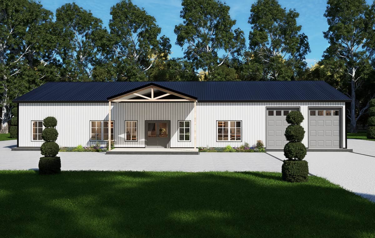 Plan 530147KTE: Sleek Barndominium House Plan with Game Room, Office, and Dual Porches - Image #28 - Barndominium