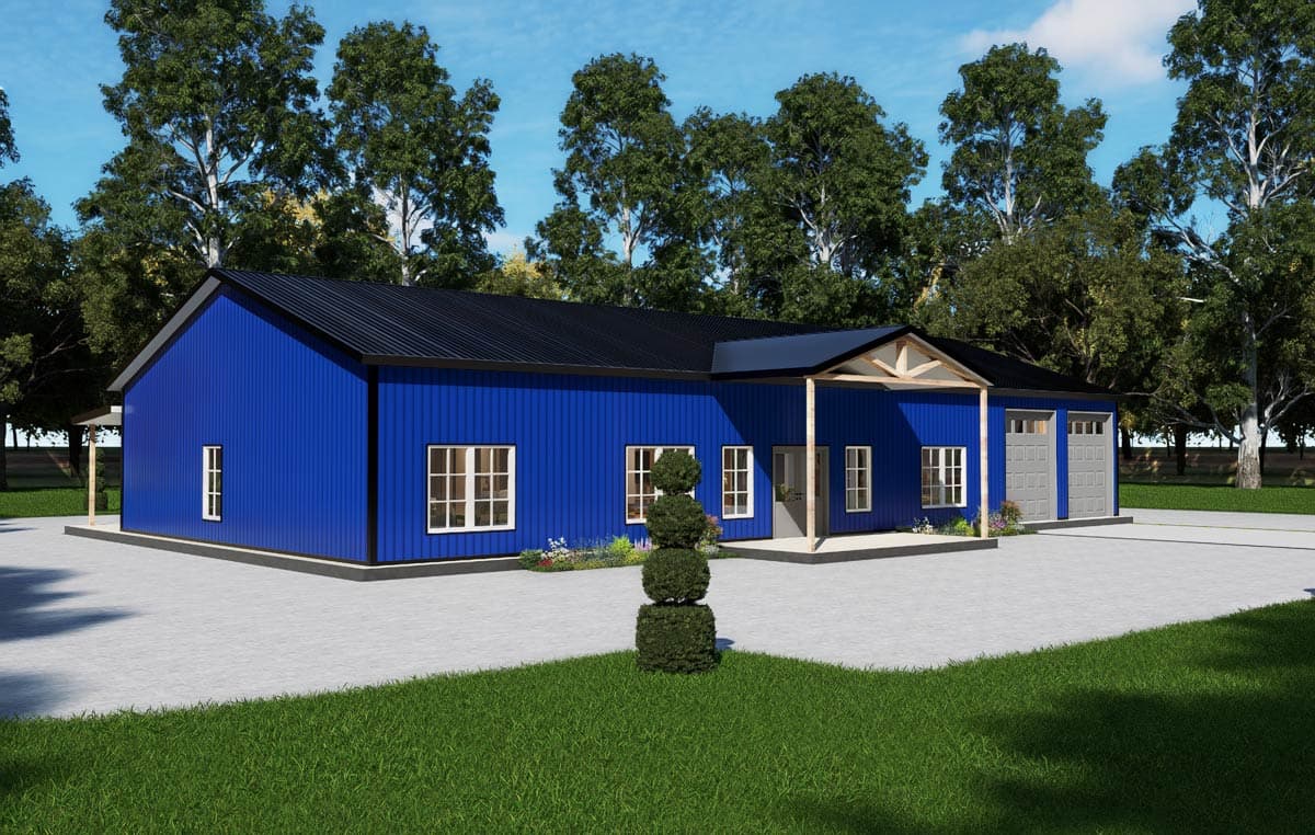 Plan 530147KTE: Sleek Barndominium House Plan with Game Room, Office, and Dual Porches - Image #30 - Barndominium