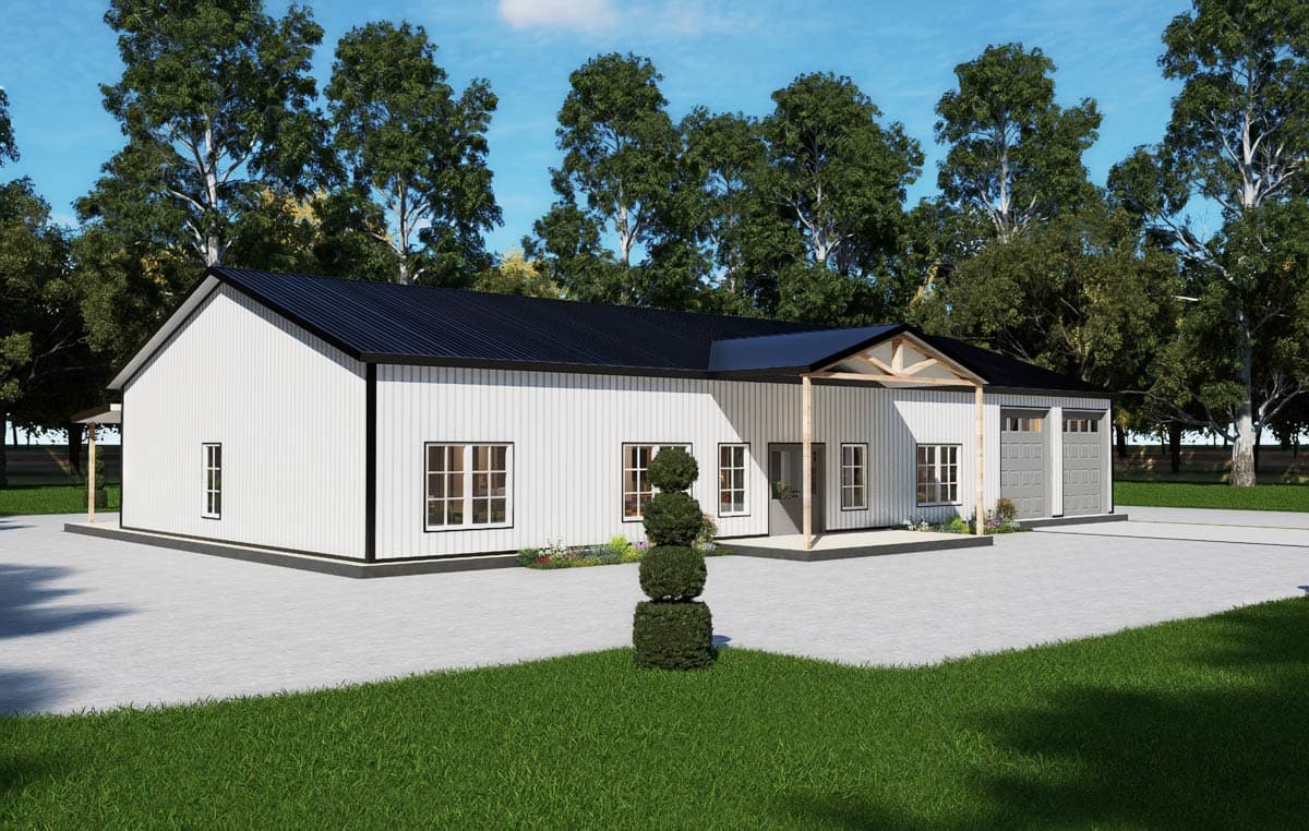 Plan 530147KTE: Sleek Barndominium House Plan with Game Room, Office, and Dual Porches - Image #31 - Barndominium