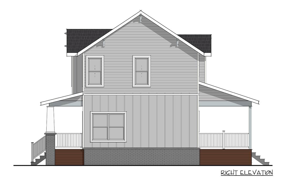 Plan 405033FDC: Two-Story Craftsman House Plan with Split Bedrooms and Upstairs Laundry - Image #5 - Craftsman, Farmhouse