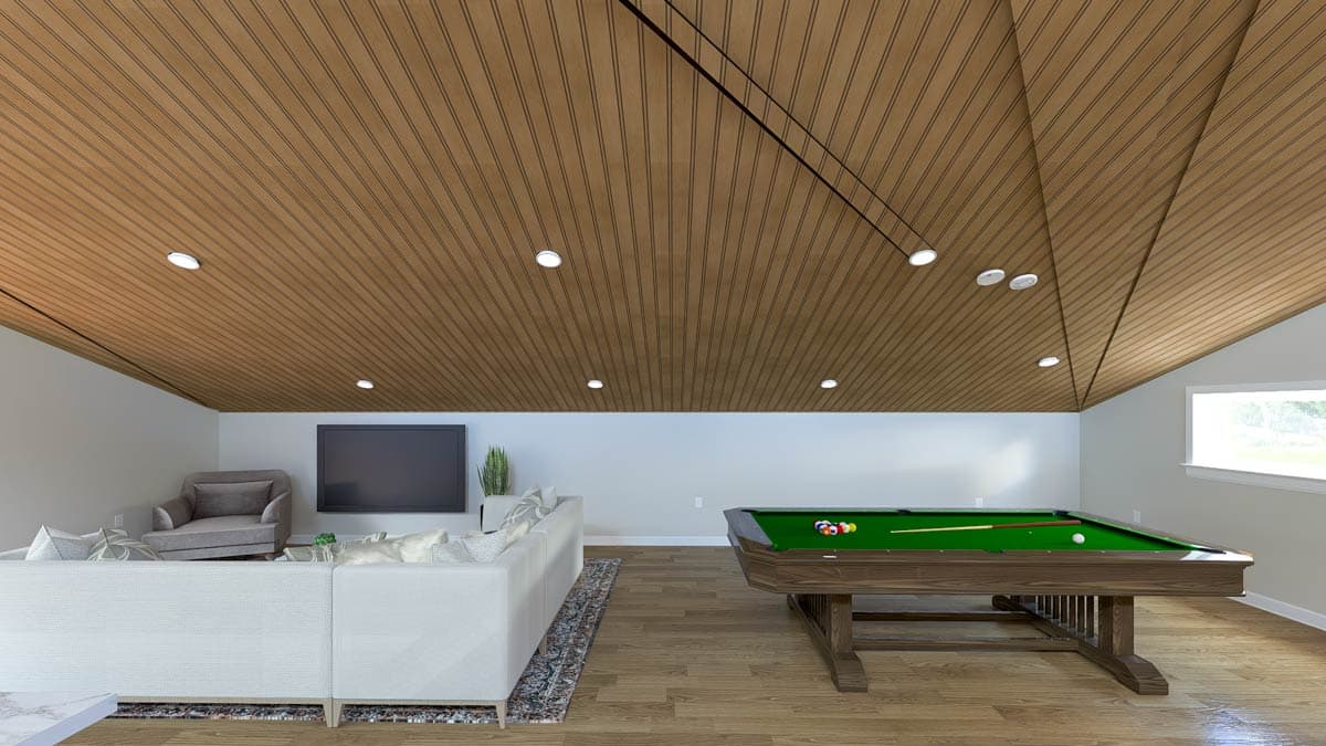 Plan 61657UT: Sleek Modern Garage Plan with Workshop and Party Loft - Image #9 - Modern