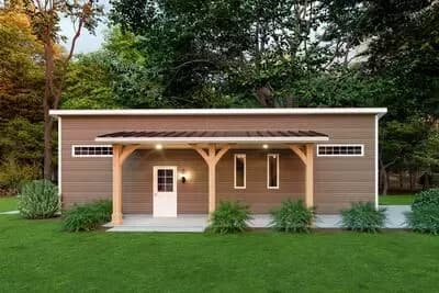 Modern Detached 1-Car Garage House Plan with Workshop