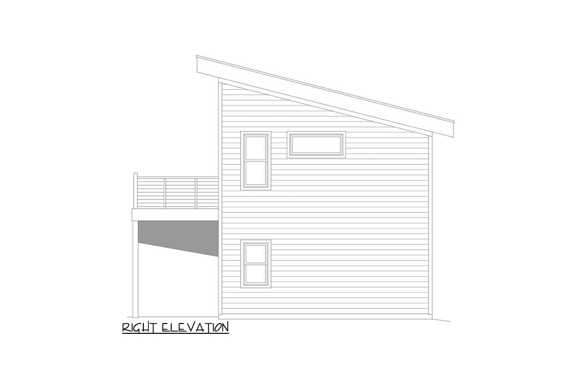 Plan 680591VR: Modern Mountain Garage ADU Plan with Studio Apartment Above - Image #10 - Carriage, Modern, Vacation