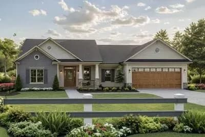 Inviting Craftsman Ranch House Plan with Split Beds and Dual Covered Porches