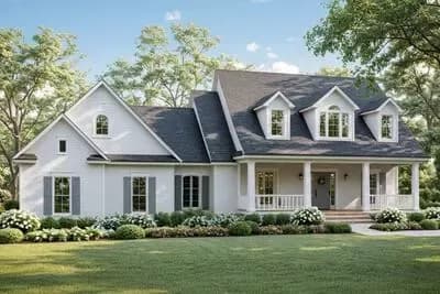 Modern Farmhouse House Plan with Split Bedrooms and Optional Bonus Room