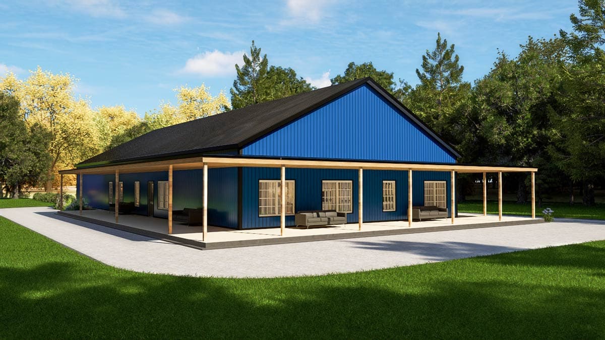 Plan 530150KTE: Country Barndominium House Plan with 4 Beds, Office, and Expansive Wrap-Around Porch - Image #22 - Barndominium, Country, Rustic