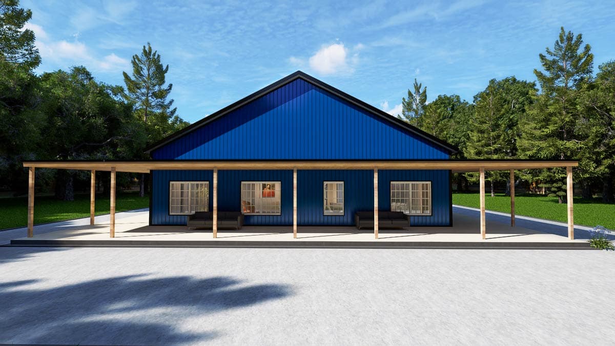 Plan 530150KTE: Country Barndominium House Plan with 4 Beds, Office, and Expansive Wrap-Around Porch - Image #24 - Barndominium, Country, Rustic