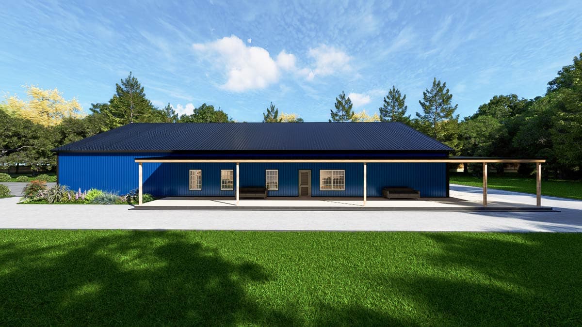 Plan 530150KTE: Country Barndominium House Plan with 4 Beds, Office, and Expansive Wrap-Around Porch - Image #29 - Barndominium, Country, Rustic