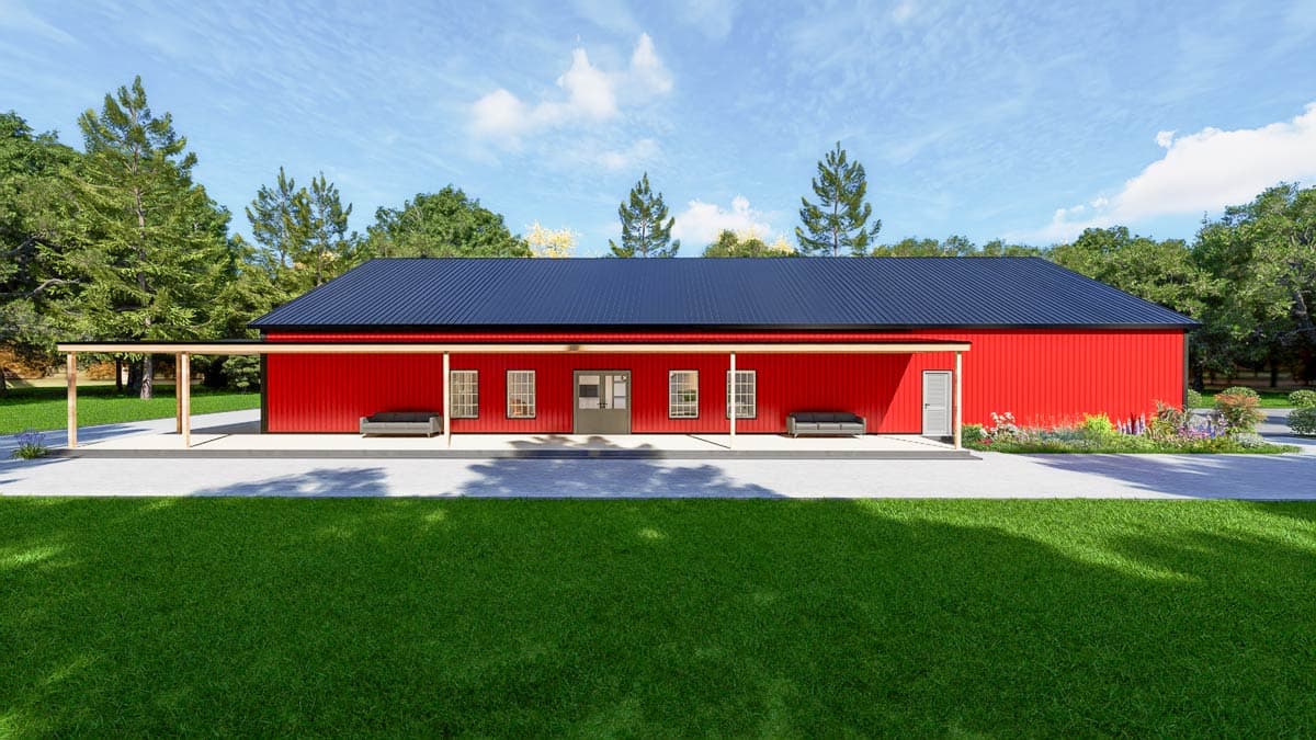 Plan 530150KTE: Country Barndominium House Plan with 4 Beds, Office, and Expansive Wrap-Around Porch - Image #32 - Barndominium, Country, Rustic