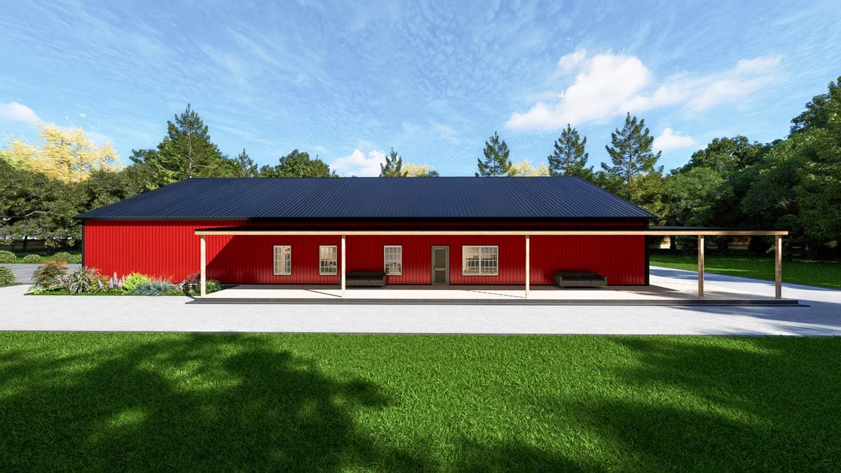 Plan 530150KTE: Country Barndominium House Plan with 4 Beds, Office, and Expansive Wrap-Around Porch - Image #33 - Barndominium, Country, Rustic