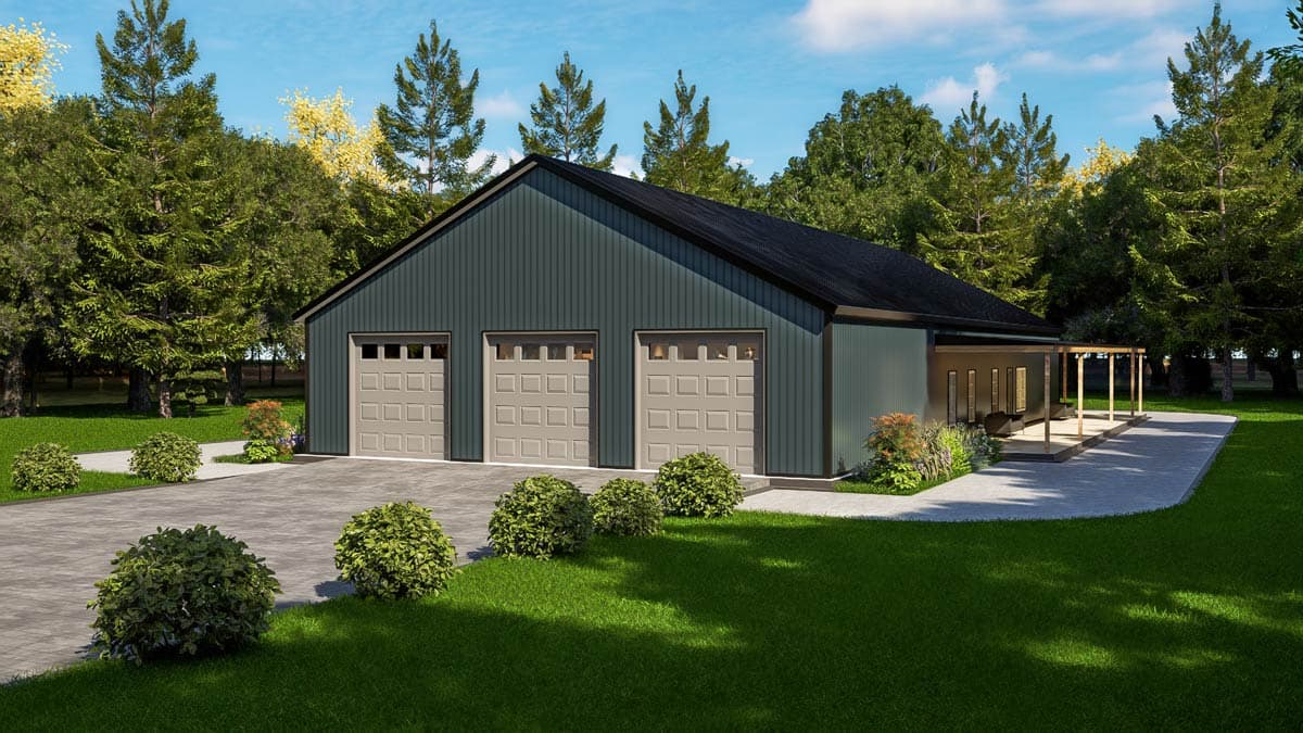 Plan 530150KTE: Country Barndominium House Plan with 4 Beds, Office, and Expansive Wrap-Around Porch - Image #12 - Barndominium, Country, Rustic