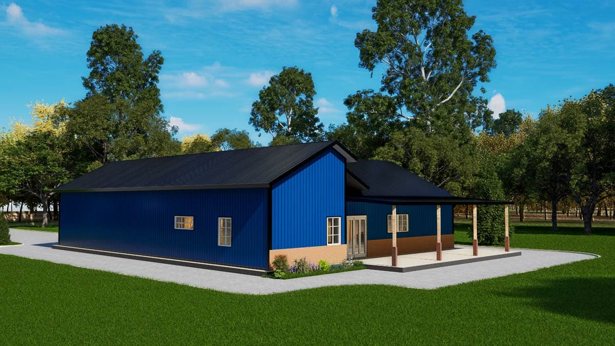 Plan 530151KTE: Modern Barndominium House Plan with Split Bedrooms and Covered Porches - Image #14 - Barndominium, Country