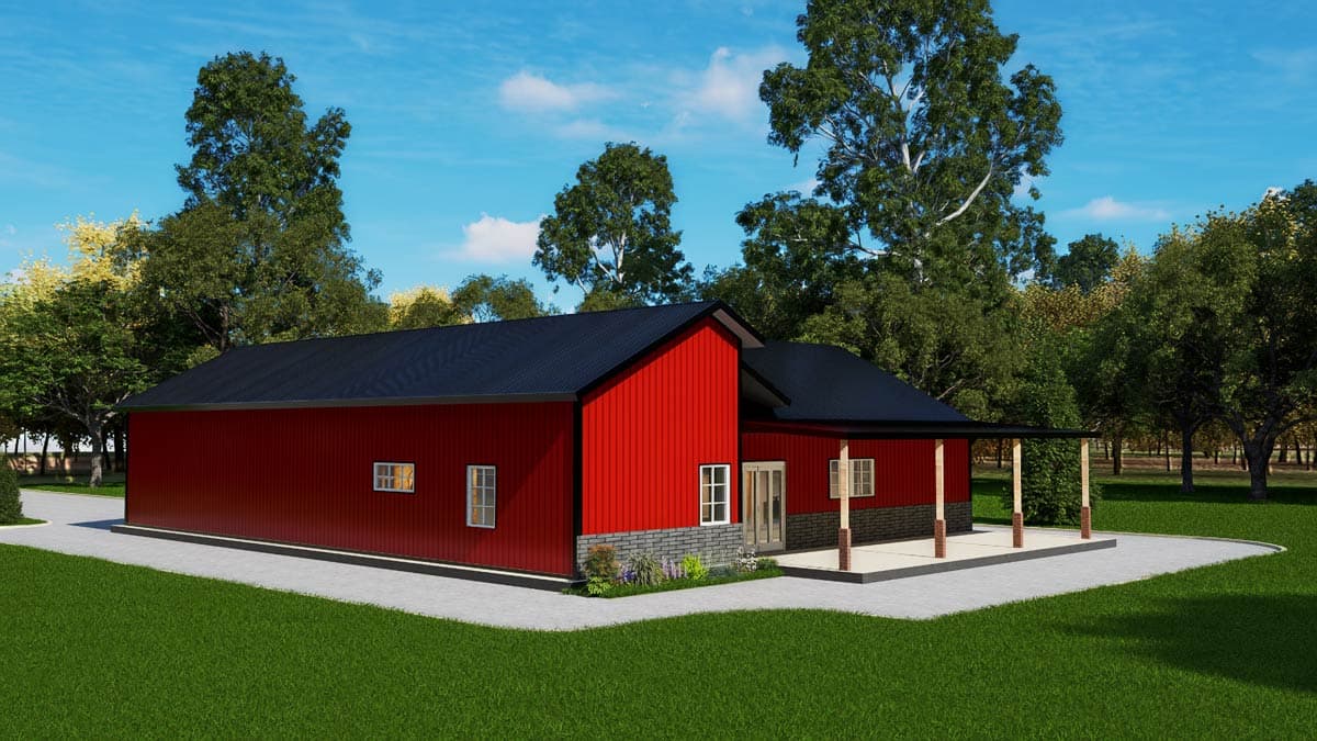 Plan 530151KTE: Modern Barndominium House Plan with Split Bedrooms and Covered Porches - Image #19 - Barndominium, Country
