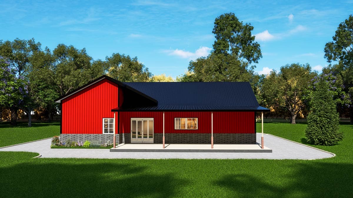 Plan 530151KTE: Modern Barndominium House Plan with Split Bedrooms and Covered Porches - Image #23 - Barndominium, Country