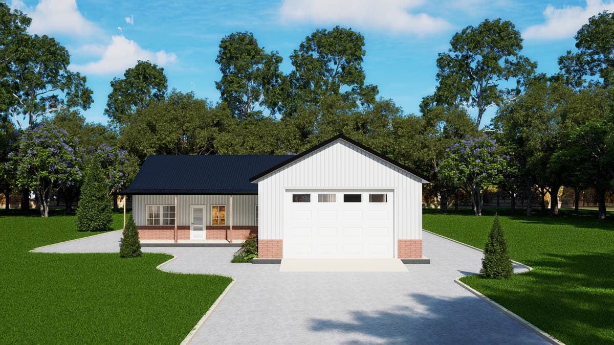 Plan 530151KTE: Modern Barndominium House Plan with Split Bedrooms and Covered Porches - Image #26 - Barndominium, Country
