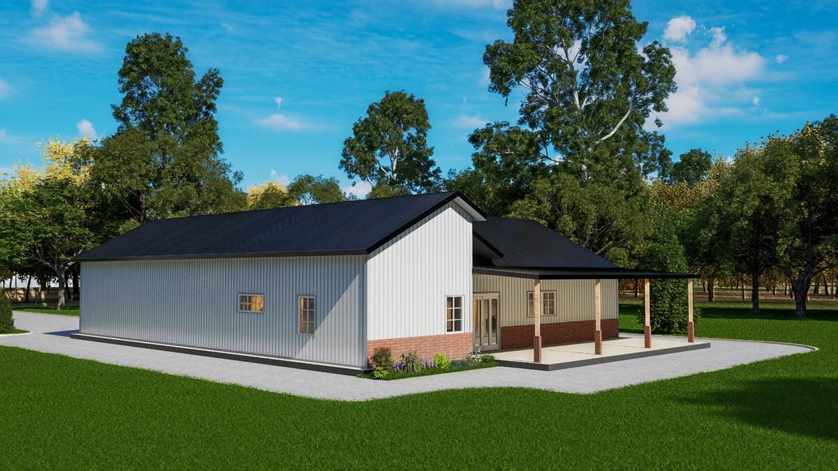 Plan 530151KTE: Modern Barndominium House Plan with Split Bedrooms and Covered Porches - Image #27 - Barndominium, Country