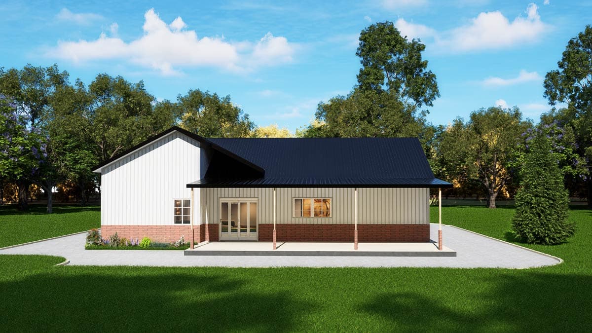 Plan 530151KTE: Modern Barndominium House Plan with Split Bedrooms and Covered Porches - Image #29 - Barndominium, Country