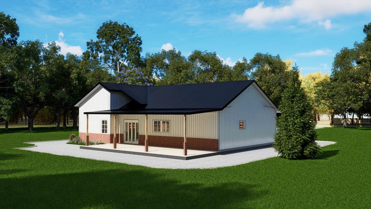 Plan 530151KTE: Modern Barndominium House Plan with Split Bedrooms and Covered Porches - Image #30 - Barndominium, Country